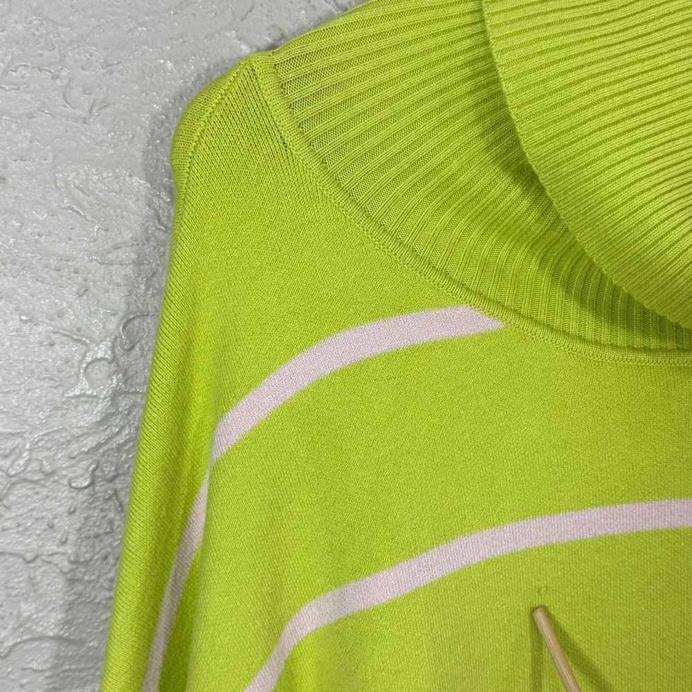 Free People Paulie Sweater Small Lemonade Stripe Turtleneck Cropped OB1751762 - Picture 8 of 8